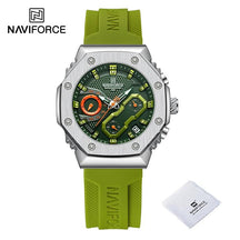 NAVIFORCE Masculino pulseira de silicone cronógrafo abacate tamanho p